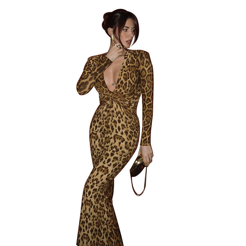 Damen Wickelkleid mit tiefem V-Ausschnitt und eleganter Silhouette R&B