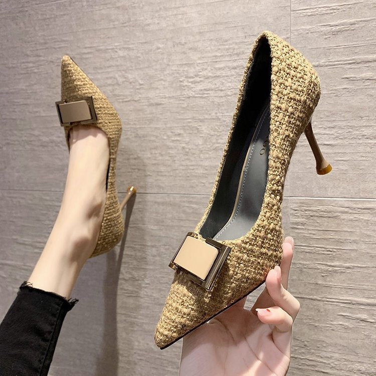 Damen elegante spitze Pumps mit glamourösem Schleifenakzent R&B