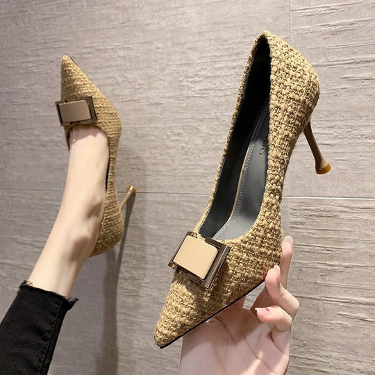 Damen elegante spitze Pumps mit glamourösem Schleifenakzent R&B