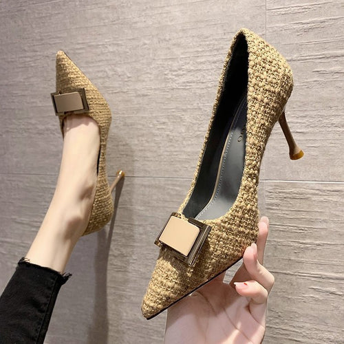 Damen elegante spitze Pumps mit glamourösem Schleifenakzent R&B