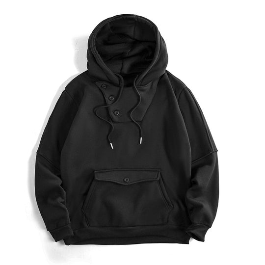 Herren lässiger Kapuzenpullover mit Knopfdetails und praktischen Taschen R&B