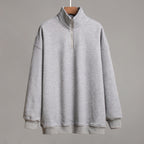 Damen lässiger Pullover mit steigendem Kragen und Reißverschluss R&B