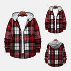 Herren Karohemdjacke mit integrierter Kapuze und modischem Design