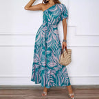 Damen Maxikleid mit asymmetrischem Design und fließendem Rock R&B