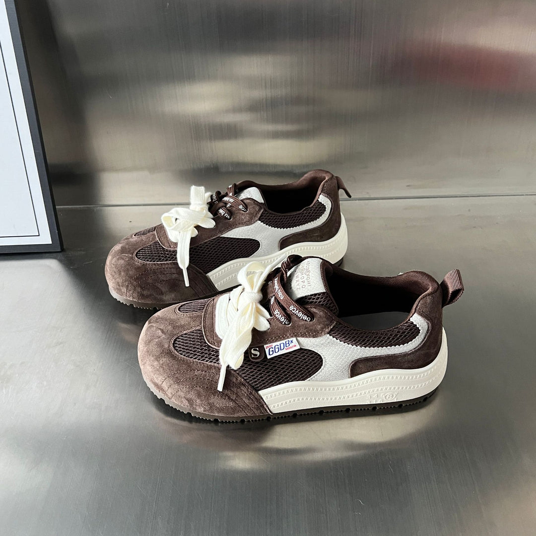 Damen Sportliche Sneakers mit atmungsaktiver Mesh-Oberfläche und eleganter Wildleder-Applikation R&B
