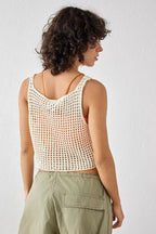 Damen luftiges Netz-Crop-Top R&B