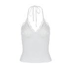 Damen Spitzen-Haltertop mit eleganten Raffungselementen R&B