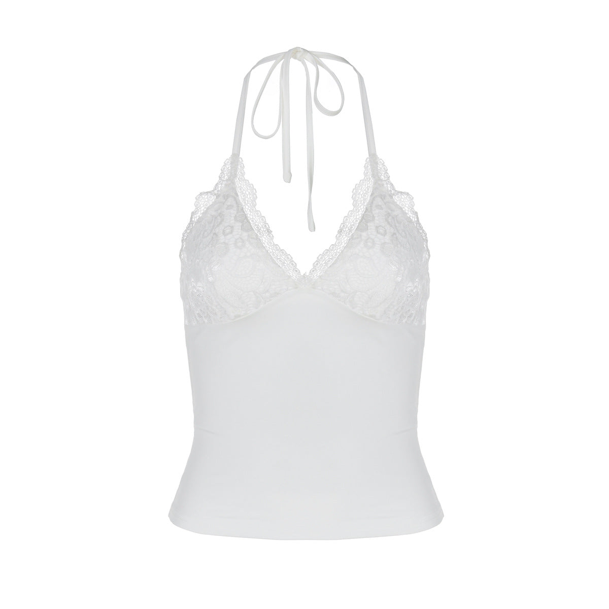 Damen Spitzen-Haltertop mit eleganten Raffungselementen R&B