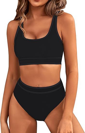 Damen Sportlicher Hochgeschnittener Bikini R&B