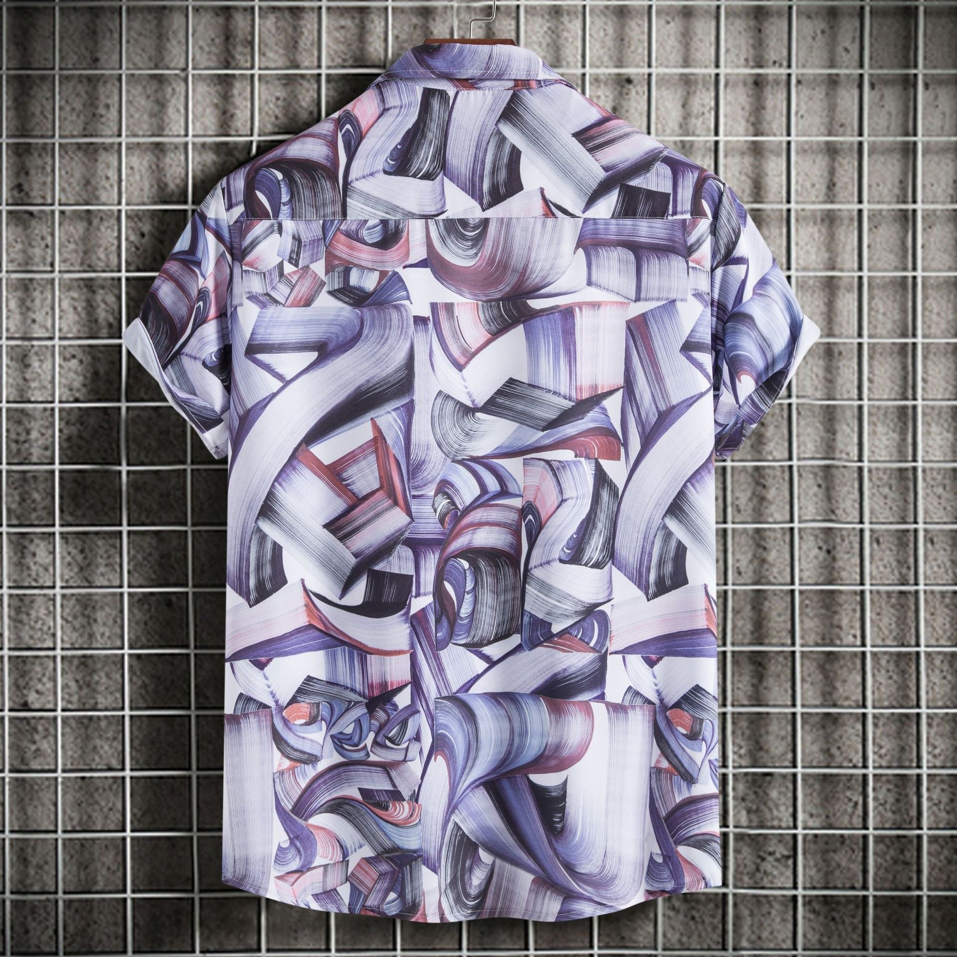 Herren Kurzarmhemd mit modernem, kreativem Grafikdesign