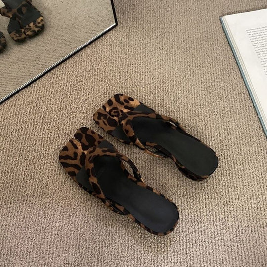 Damen trendige Clogs mit Leopardenmuster R&B