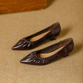 Damen elegante spitze Ballerinas mit raffiniertem Falten-Design