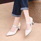 Damen Elegante Mary Jane Pumps mit dezentem Schnallen-Detail R&B