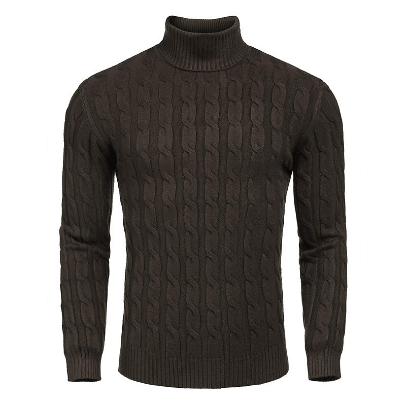 Herren modischer Rollkragenpullover mit Zopfmuster R&B