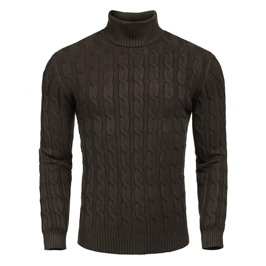 Herren modischer Rollkragenpullover mit Zopfmuster R&B