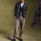 Herren Zip-Jacke mit floralem Design und praktischen Taschen