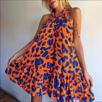 Damen Luftiges Sommerkleid mit asymmetrischem Saum und voluminösen Falten R&B