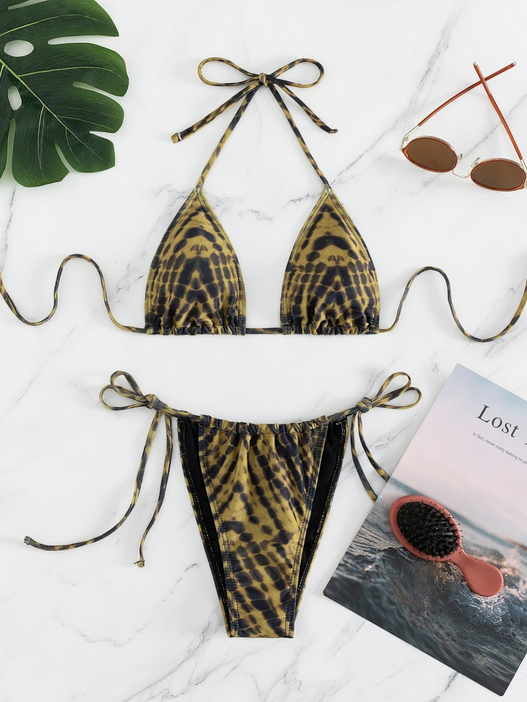 Damen Triangel-Bikini mit verstellbaren Schnürdetails R&B