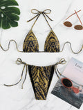 Damen Triangel-Bikini mit verstellbaren Schnürdetails R&B