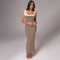 Damen Elegantes Maxikleid mit schmalem Oberteil und dekorativen Schleifen R&B