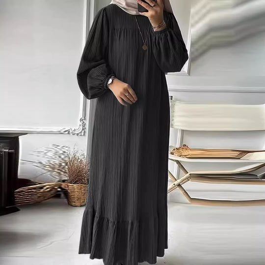 Damen Maxikleid mit waagerechtem Faltenwurf R&B
