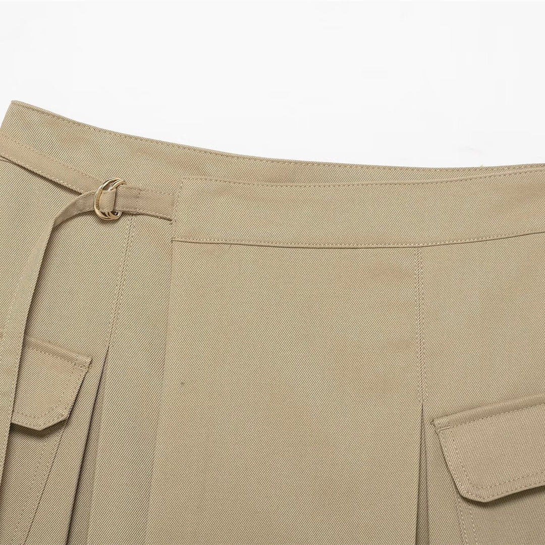 Damen Utility-Rock mit praktischen Taschen und schickem Kordelzug R&B