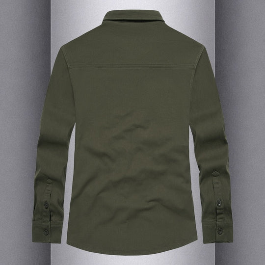 Herren Langarmshirt mit praktischen Taschen und modernem Schnitt R&B