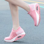 Damen nan gestrickter Schlupf-Walking-Sneaker mit anatomischer Pronationsstütze, Luftpolster-Zwischensohle und sockenähnlichem Schaft R&B