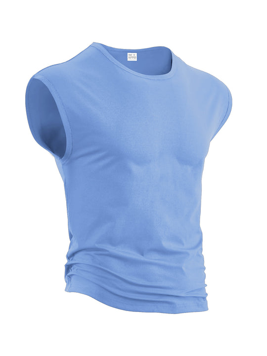 Herren nan lockeres ärmelloses Muskelshirt aus Baumwolljersey mit überschnittener Schulterpartie R&B