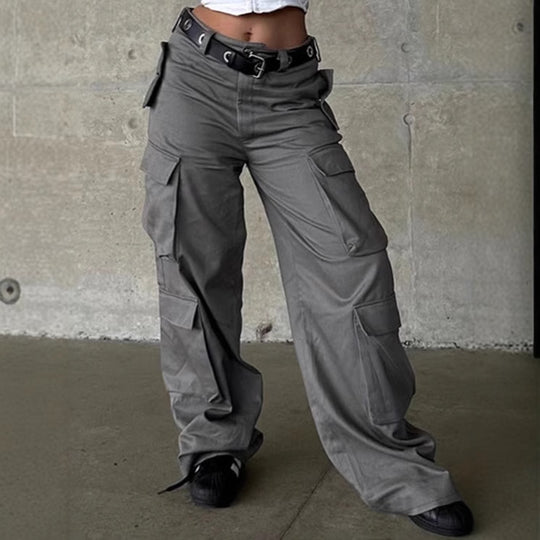 Damen Cargo-Hose mit breitem Schnitt und funktionalen Taschen R&B
