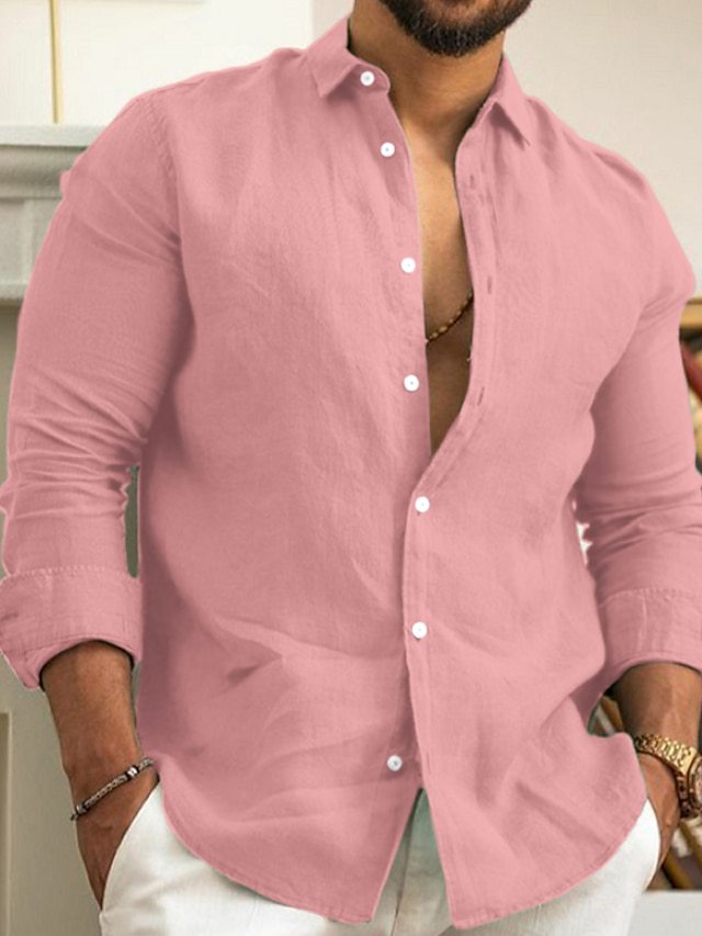 Herren Leichtes Leinenhemd R&B