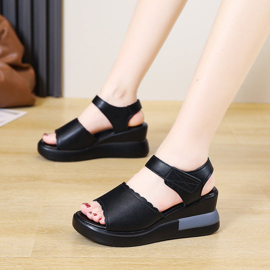 Damen Wedge-Sandalen mit komfortablem Fußbett und elegantem Riemendesign R&B