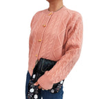 Damen Strickjacke mit dekorativen Knöpfen und strukturierter WR&Bart R&B