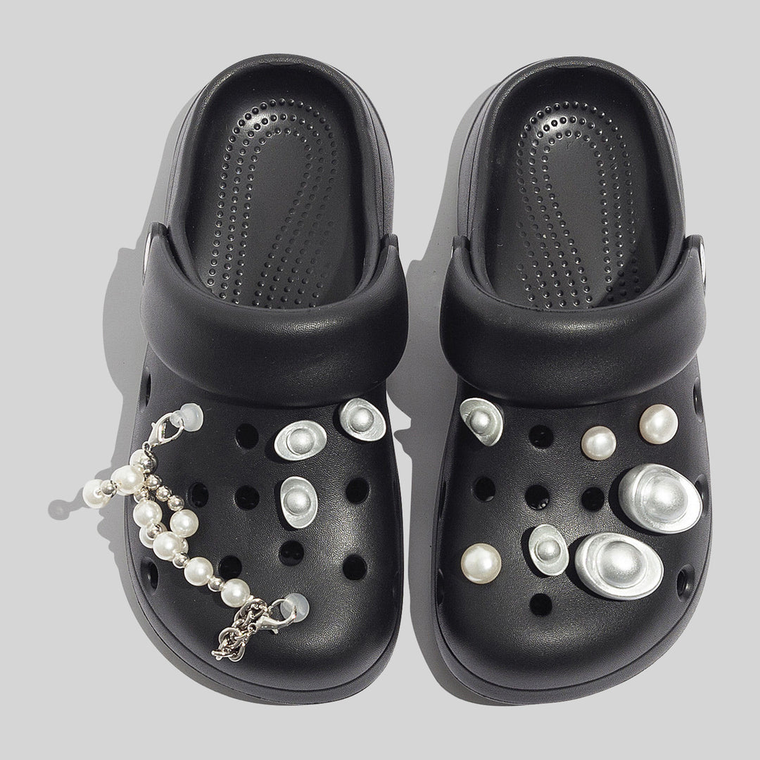 Damen Modische Clogs mit dekorativen Perlen und einzigartigem Design R&B