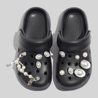 Damen Modische Clogs mit dekorativen Perlen und einzigartigem Design