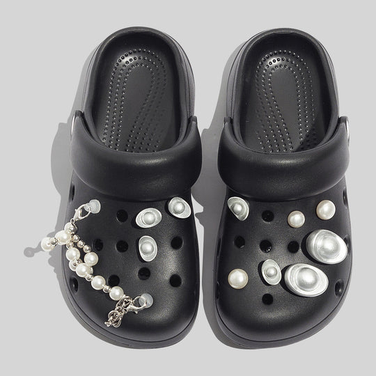 Damen Modische Clogs mit dekorativen Perlen und einzigartigem Design R&B