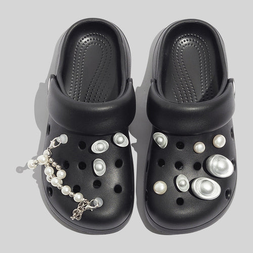 Damen Modische Clogs mit dekorativen Perlen und einzigartigem Design R&B
