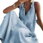 Damen Maxikleid mit romantischem Rüschendetail R&B