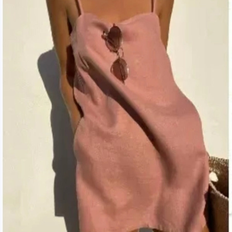 Damen lässiges Trägerkleid aus leichtem Material R&B