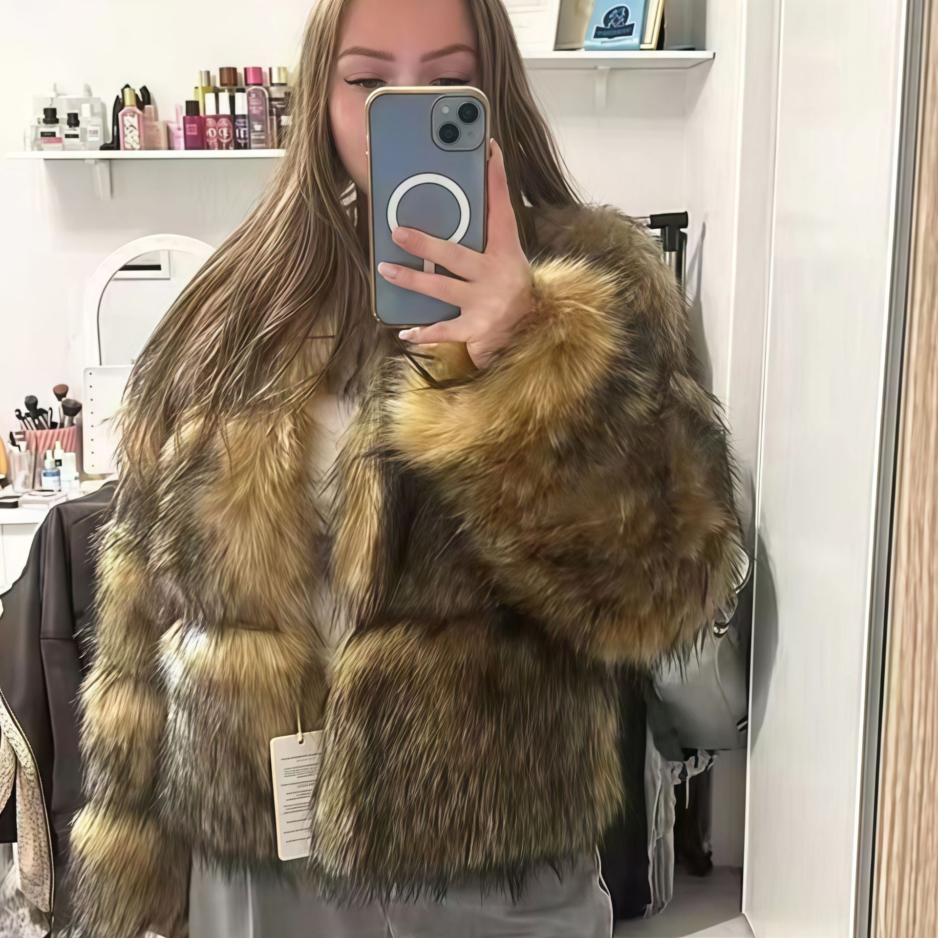 Damen Kunstpelz Jacke R&B