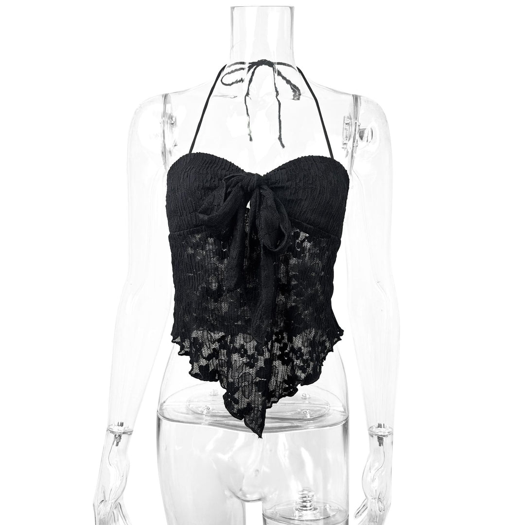 Damen Spitzen-Bustier mit Bindeband und transparentem Design R&B
