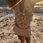 Damen luftiges Strandtop mit glitzernden Details R&B