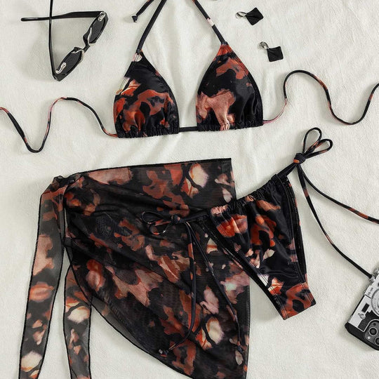 Damen Triangel-Bikini mit transparentem Überwurf R&B