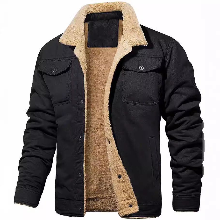 Herren gefütterte Arbeitsjacke mit hochflorigem Futter
