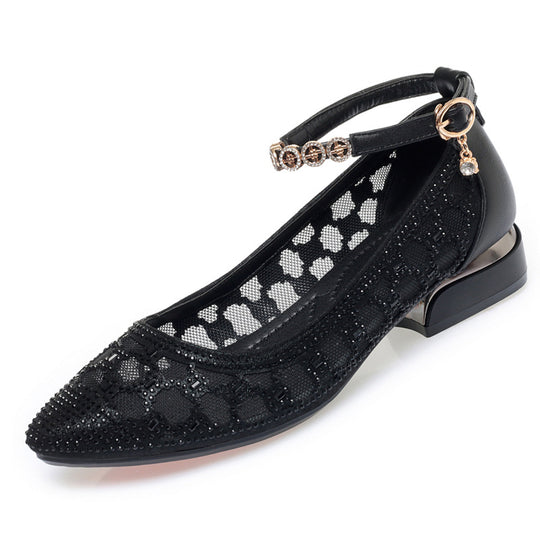 Damen Pump-Sandalen mit dekorativem Riemchen und funkelnden Strassdetails R&B