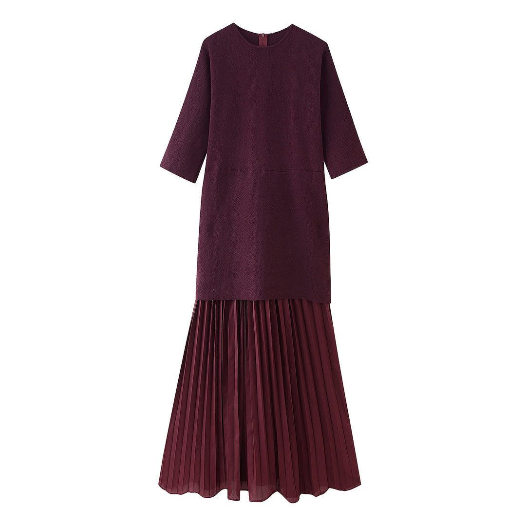 Damen Maxikleid mit hochwertigem Plisseedesign und modernem Schnitt R&B