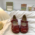 Damen Ballerinas mit elegante Schleifen und beschichtetem Obermaterial R&B