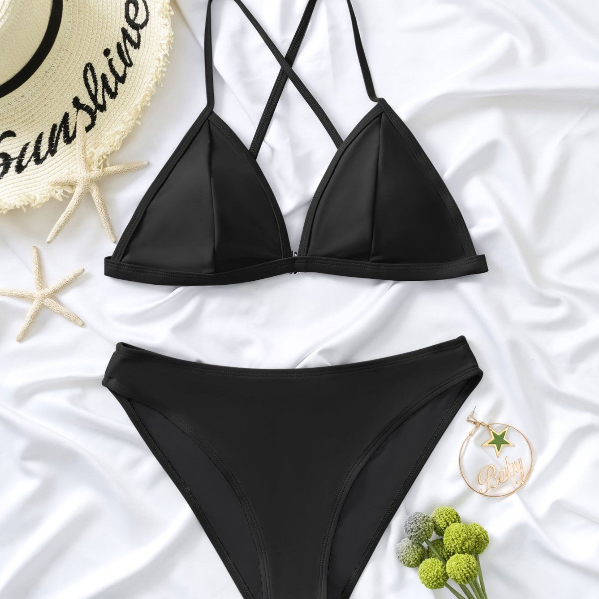 Damen Triangel-Bikini mit versetztem Bund R&B