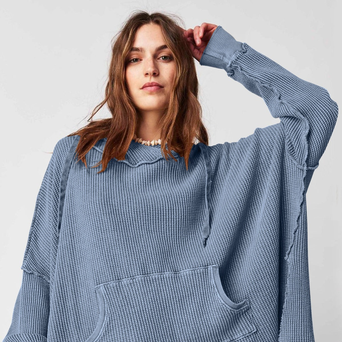 Damen Lässiger Hoodie mit strukturiertem Design und praktischer Kängurutasche