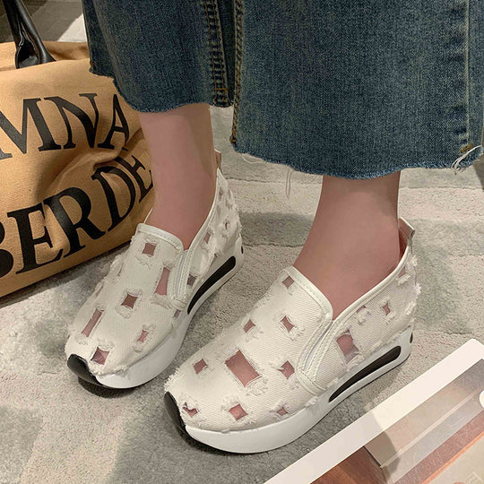 Damen Wedge-Sneaker mit modischem Cut-Out-Design und komfortabler Innensohle R&B